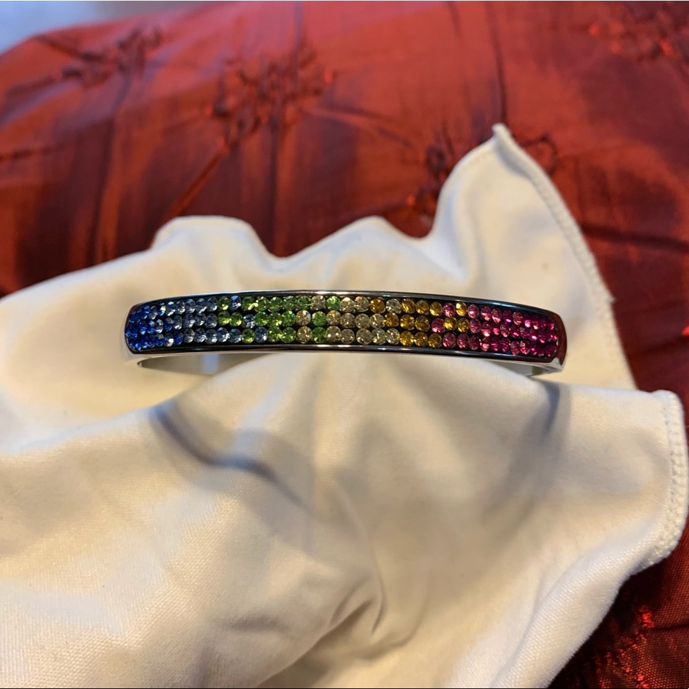 JCM Crystal Stainless Steel Hinged Bracelet